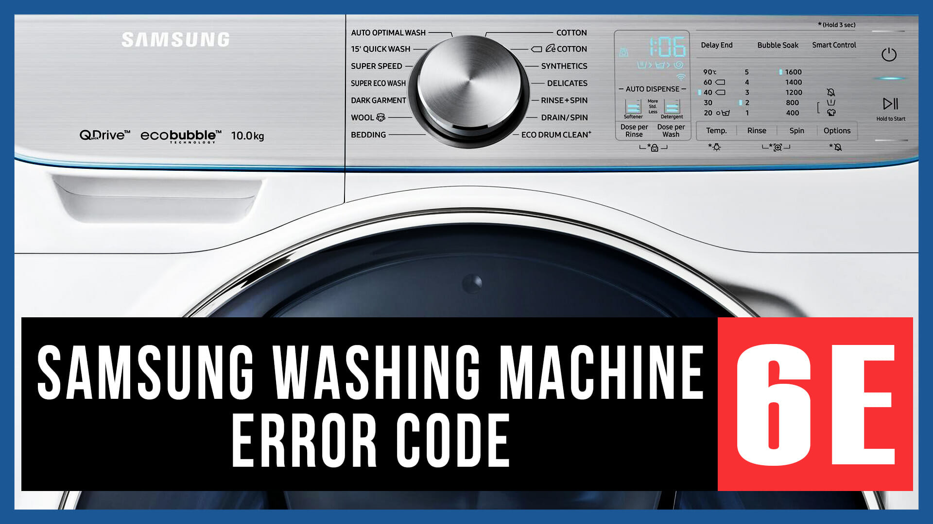 Samsung washing machine error code 6E