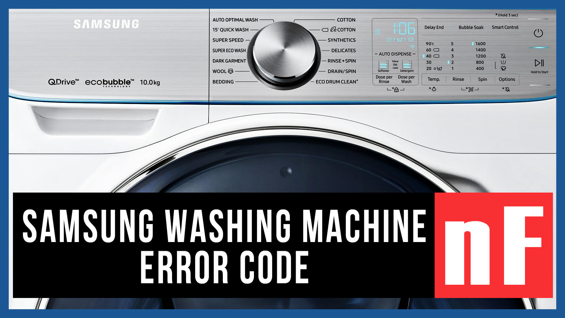 Samsung washer error code nF