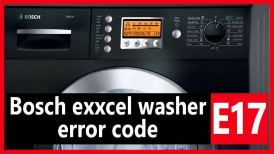 Bosch exxcel washer error code e17