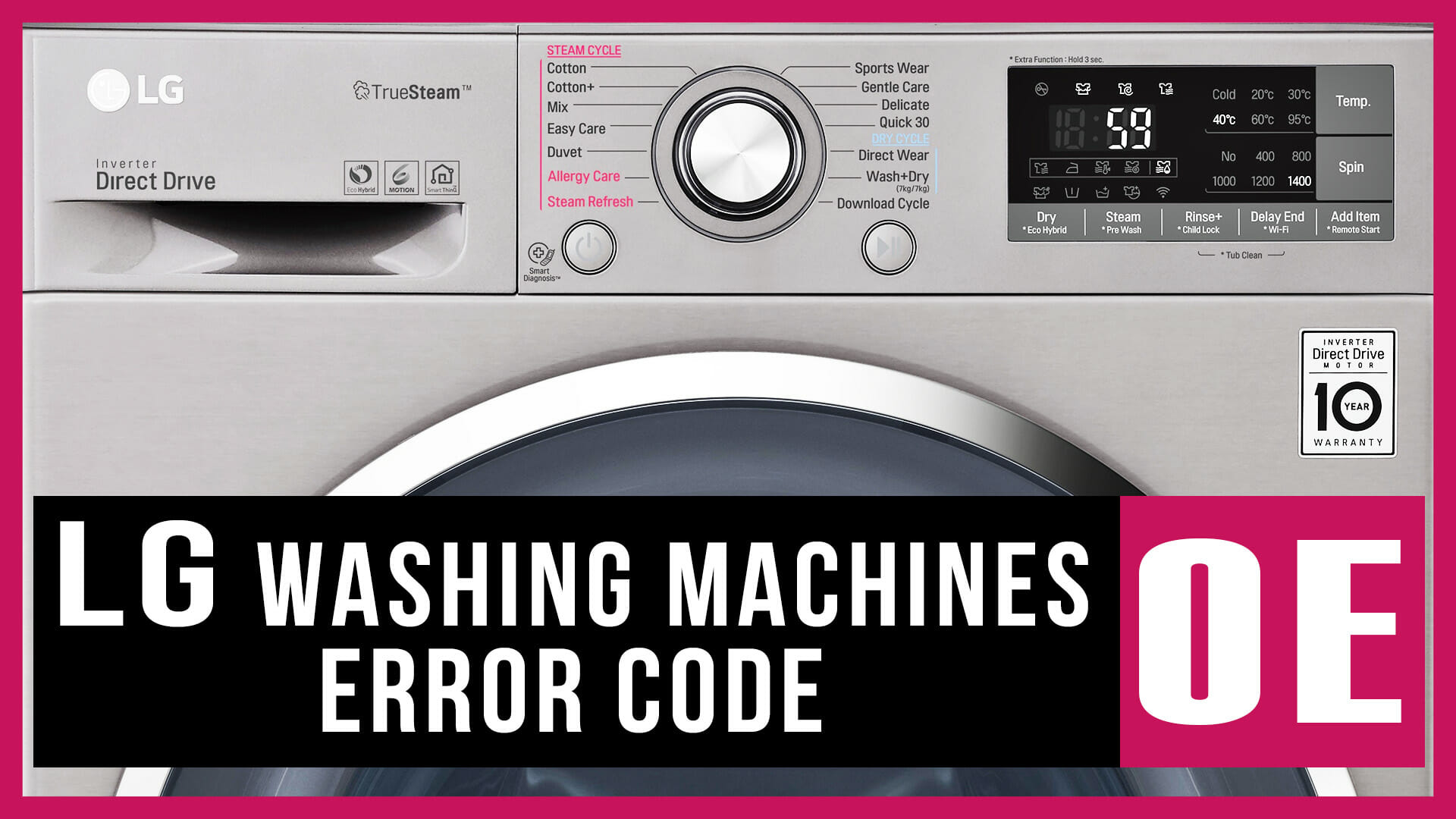 LG washing machines error code OE