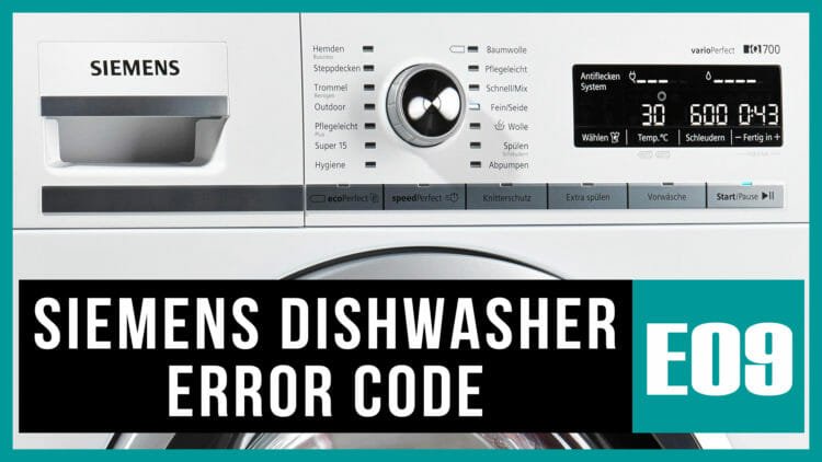 Siemens dishwasher error code e09