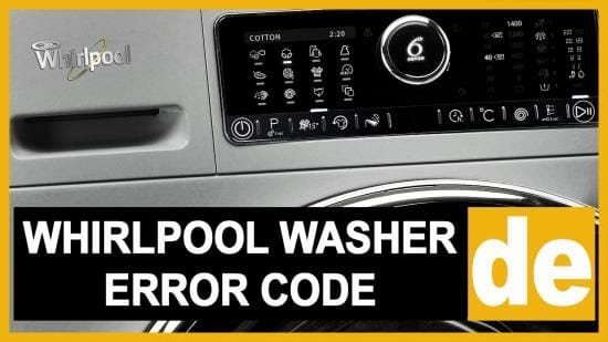 Whirlpool washer error code de
