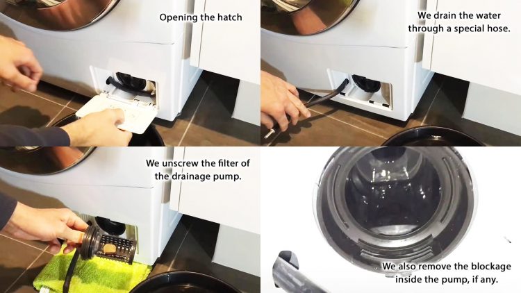 How to clear a blockage in a drain pump
