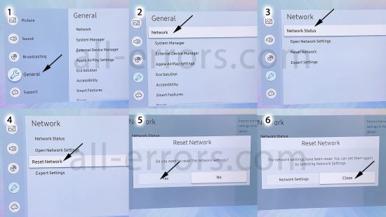 How to reset network settings on Samsung TV