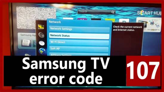 Samsung TV error code 107